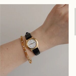 Seiko Vintage Gold and Black Watch with Bracelet